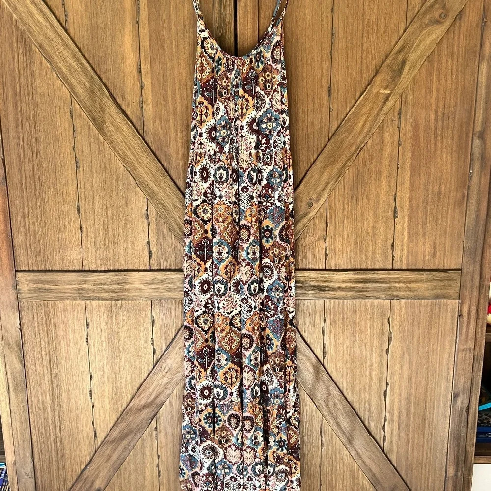 Dip Floral Boho Spaghetti Strap Maxi Dress Size Small